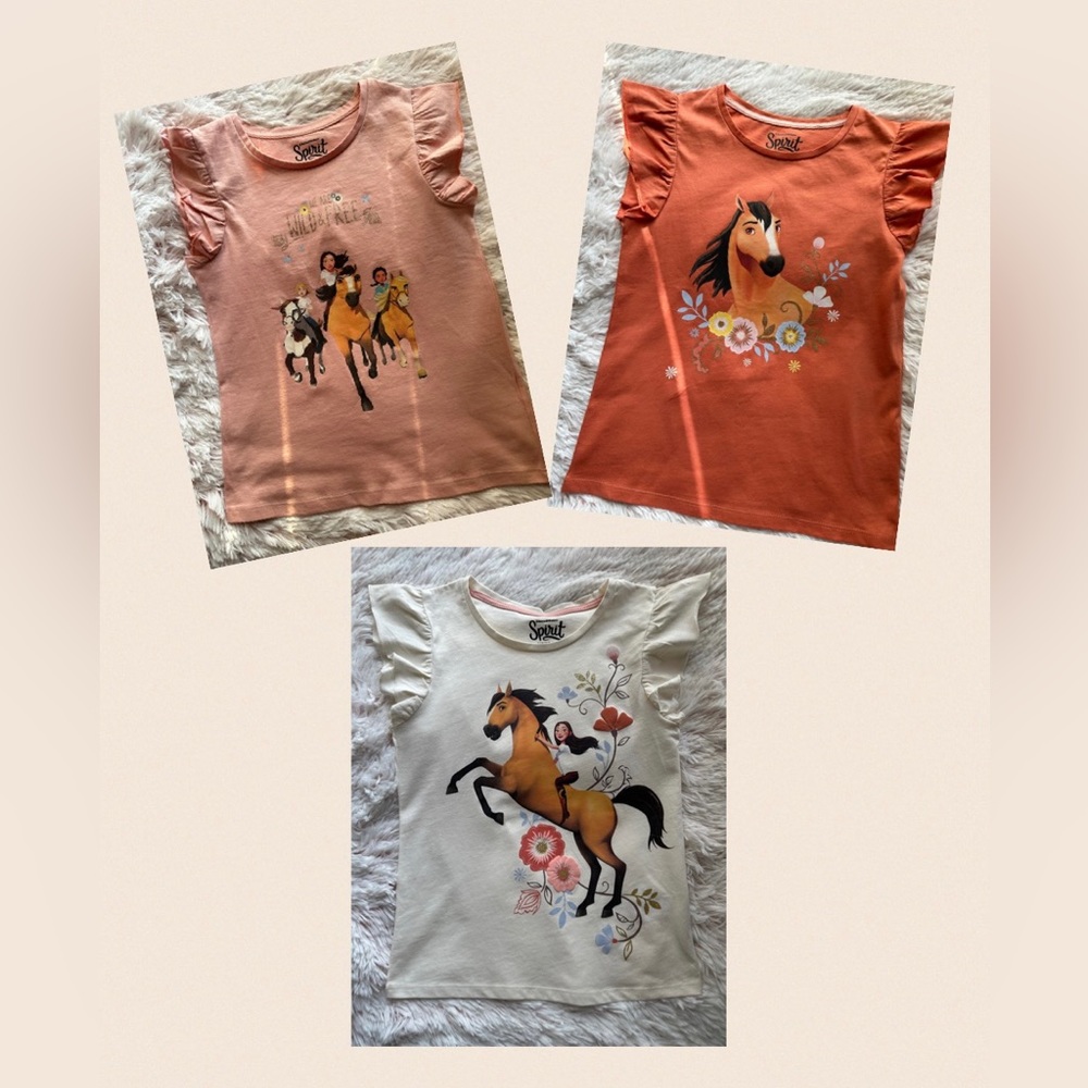 DreamWorks movie Spirit 🐎 bundle (3)  T-shirts girls size 10